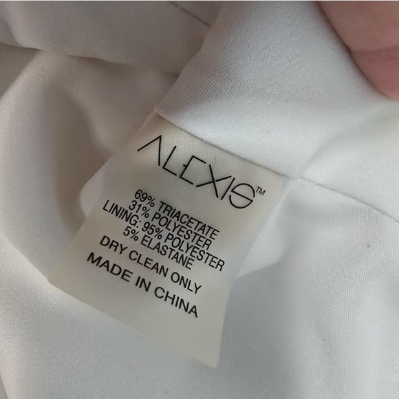 ALEXIS White Noere Cold Shoulder Asymmetrical Tux Top - Picture 3 of 4